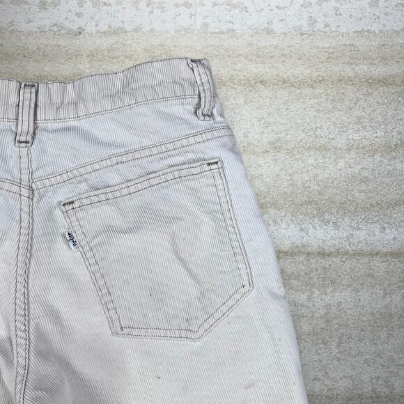True Vintage 70s Levis Corduroy Pants 26x26 Bootcut Flared Fit Cream White - Picture 3 of 4